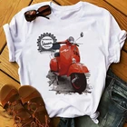 Футболка Vespa мужская с художественным дизайном, крутая Повседневная рубашка без клея, высокое разрешение, уличная одежда, лето
