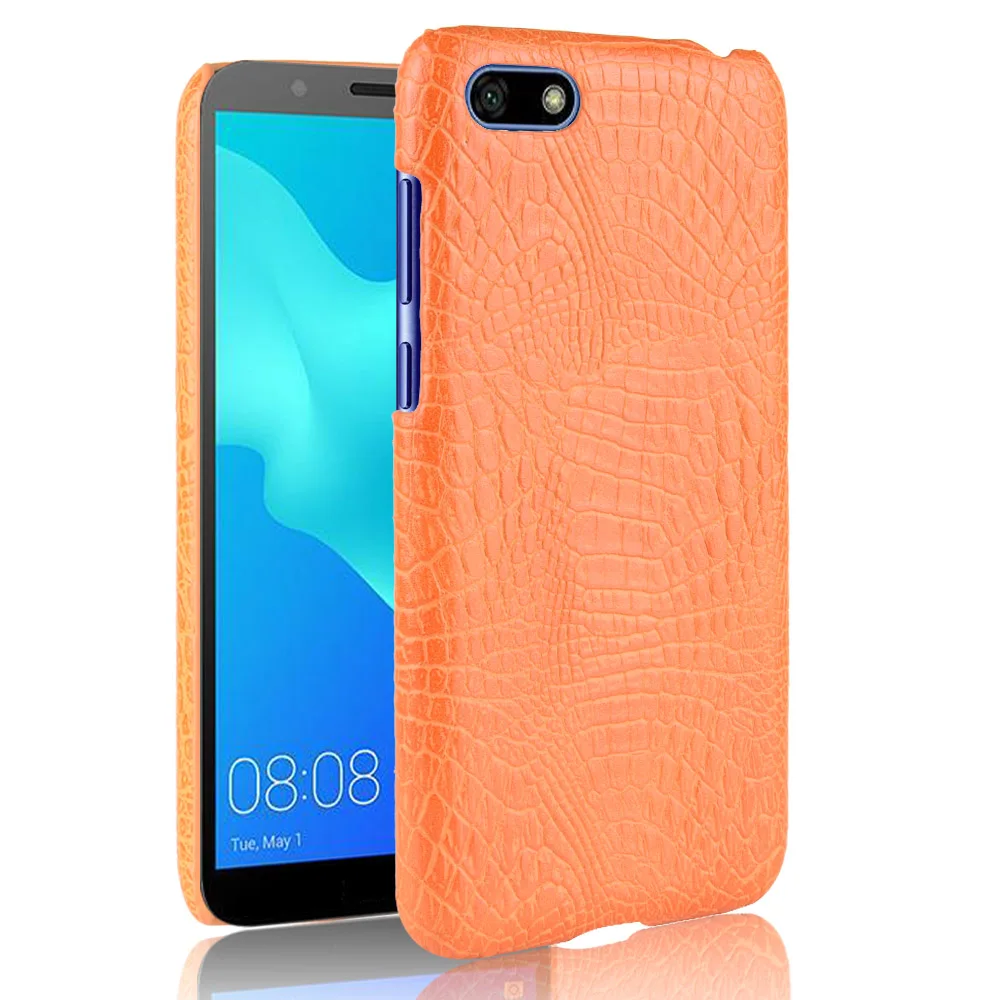 Роскошные крокодиловой кожи Pattern кожаный чехол для huawei Y5 2018 противоударный Hard Shell