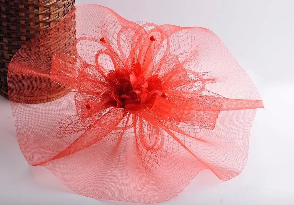 Головной убор заколка для волос ручной работы с цветком из бисера европейские женские головные уборы в сетку Свадебные Коктейльные Вечерние Женские Дерби шоу Цветочные головные уборы