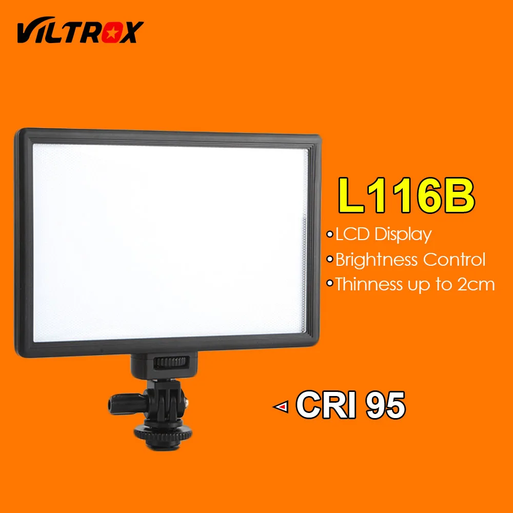 Viltrox L116B супер тонкий ЖК дисплей диммируемая студийная Светодиодная лампа для