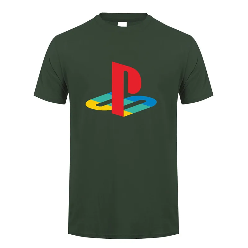 Playstation футболка мужские топы Игра Новая мода короткий рукав футболки мужские футболки - Цвет: Forest Green
