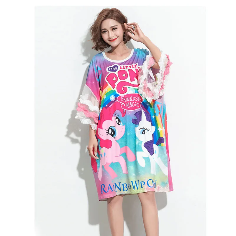 Женская одежда размера плюс осень 2018 модное платье с принтом рубашка