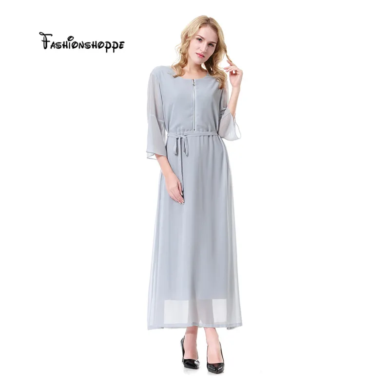 Длинное платье для женщин-мусульманок абайя длинное из шифона Jalabiya кимоно