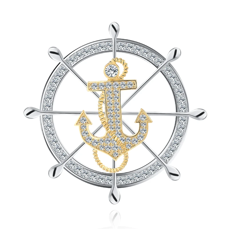Модный прозрачный морской лодочный руль якорь брошь для мужчин платья бейджи