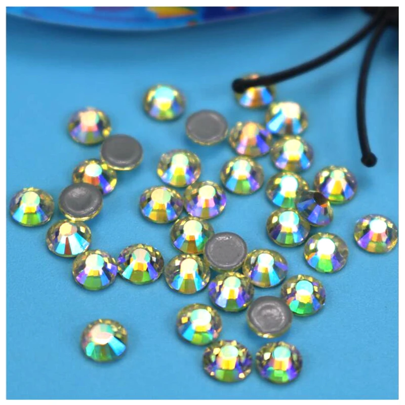 Высокое качество светло-зеленый цвет AB более блестящая SS3-SS34 обувь на плоской