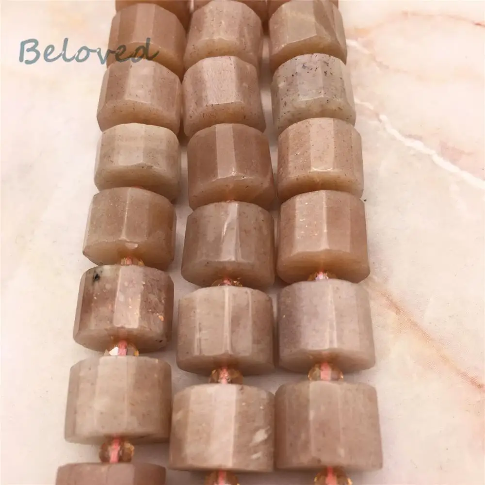 

Faceted Genuine Rondelle Sunstone Nugget Beads, High Quality Raw Quartz Gems Drilled Beads For Jewelry Making, BG18275