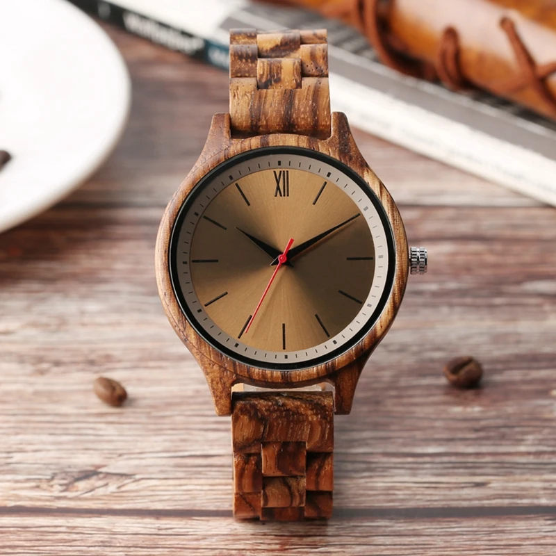

Men's Watch Retro Brown Wood Quartz Watch Men Clock Man Natural Handmade Adjustable Clock Wooden Bangle Clock Male Wristwatches