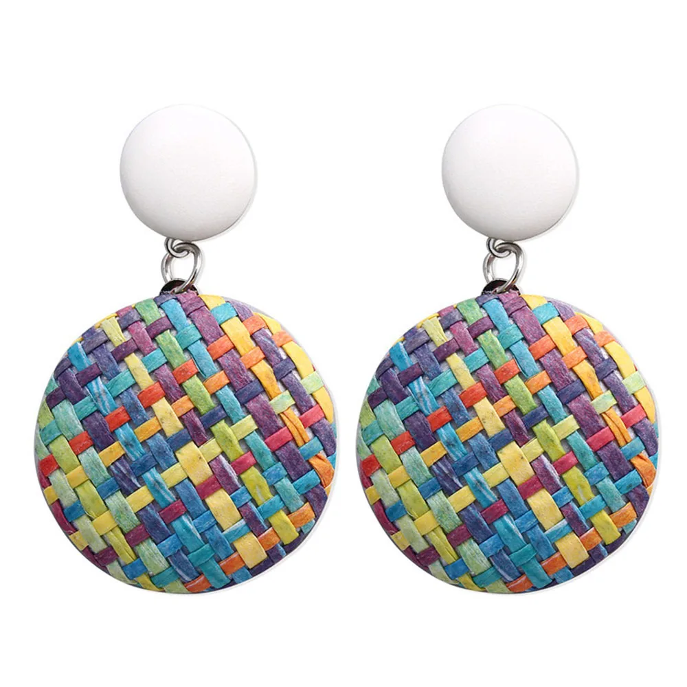 Colorful Round Knitted Earrings for Women New INS Pop Creative 2020 Women's Push-back Ethnic | Украшения и аксессуары