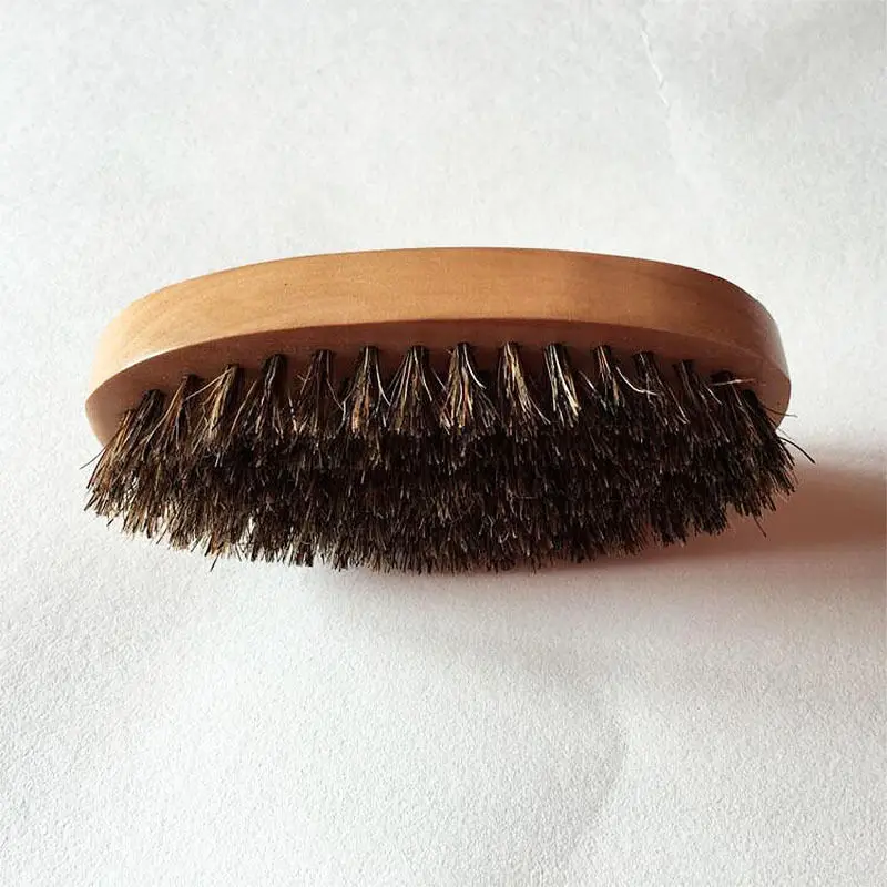 

Men's Natural Boar Bristle Beard Mustache Brush Wood Military Comb Grooming Tool