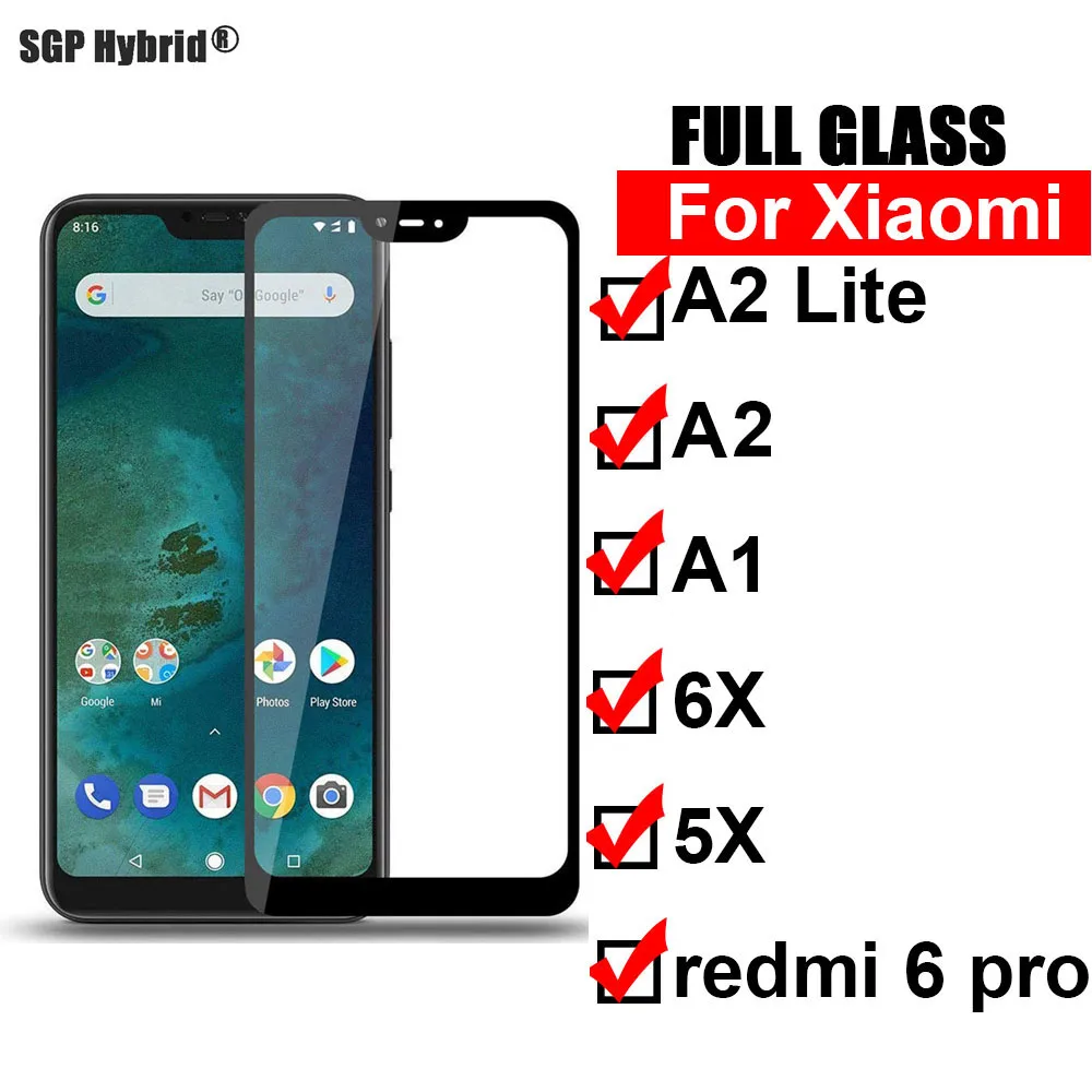 Полное покрытие для xiaomi a2 lite закаленное стекло a1 6x 5x redmi 6 pro защита экрана xiomi a 2 mia