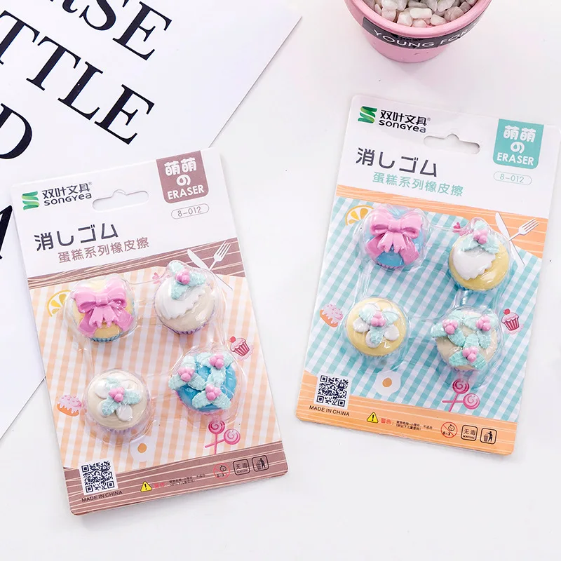 10 компл./лот творческие фантазии десерт торт блистерная-карты ластик/ластик