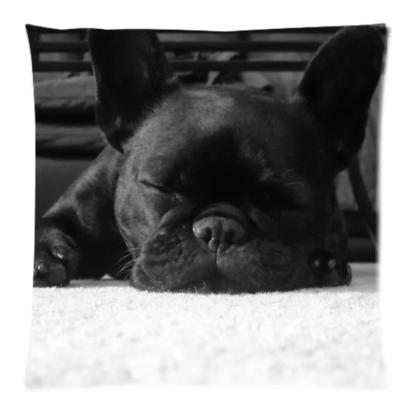 Из хлопка и льна панель в форме французского бульдога: подушки уникального