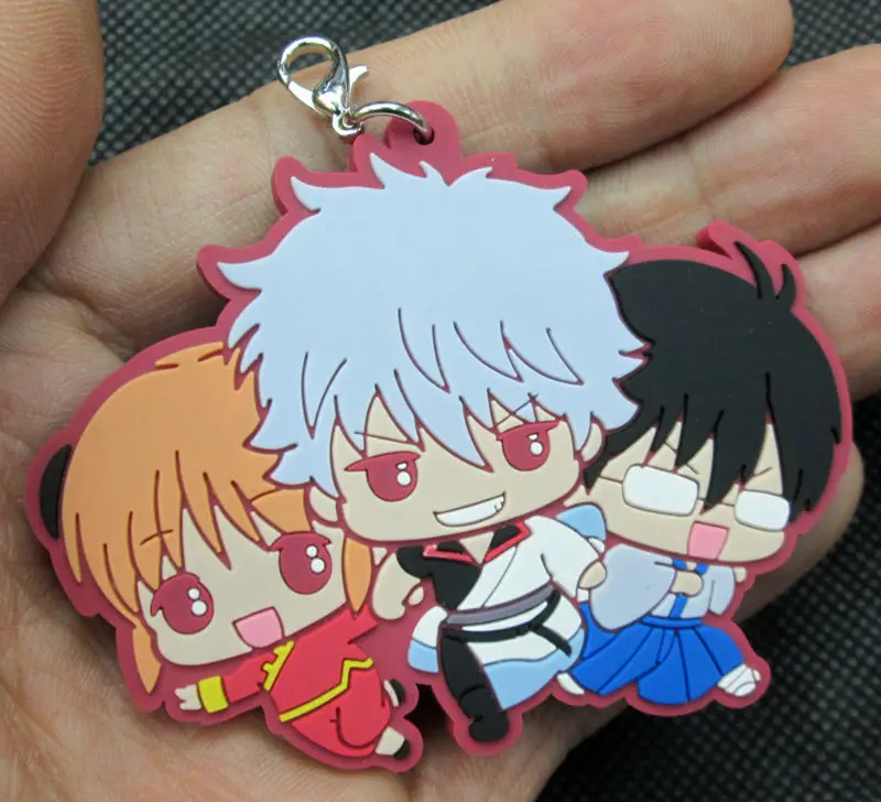 Gintama фигурки Kagura Sakata Gintoki Kamui Shimura Shinpachi Takasugi Shinsuke Silver Soul ПВХ фигурка телефон ремень