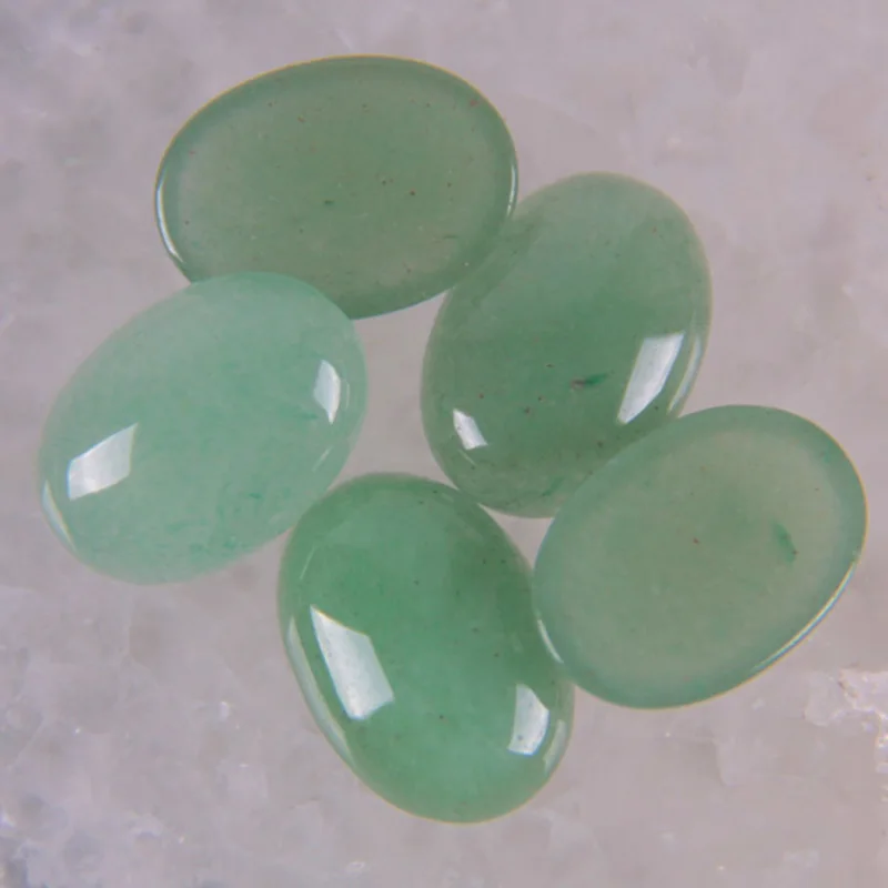 Камень кварц/Фиолетовый Кристалл/опал/Lapis/Tigereye/Песчаник/Howlite/Сердолик/камень бисера овальная кабина драгоценный камень ювелирные изделия из кабошонов бисера - Цвет: Green Aventurine