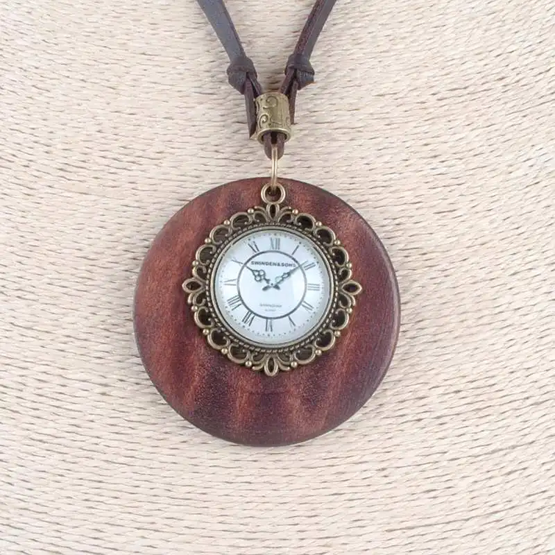Винтажная бижутерия массивные ожерелья подвески деревянные часы из смолы сплава