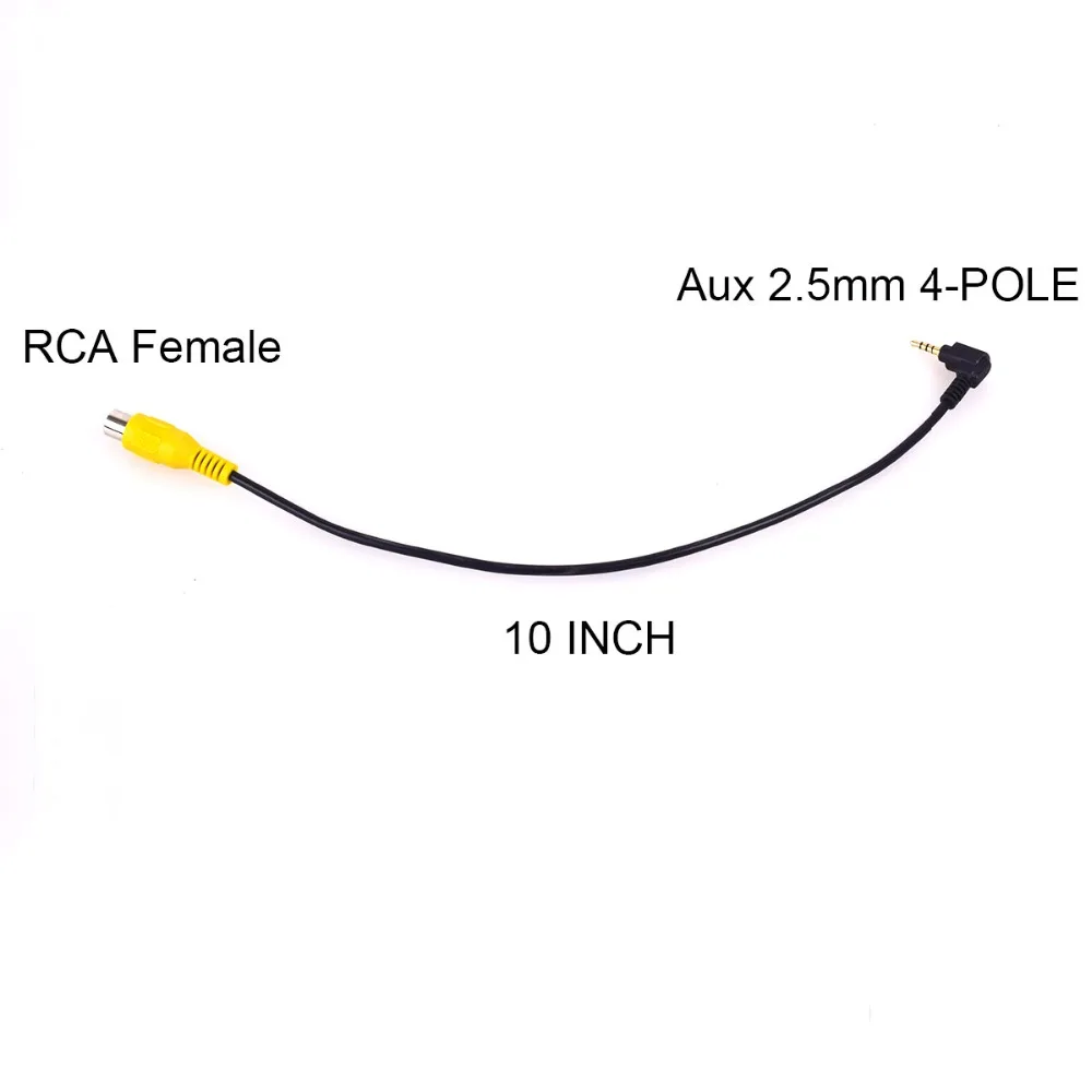 Кабель адаптер 10 шт./лот с RCA на AUX 2 5 мм AV для автомобильной парковочной камеры