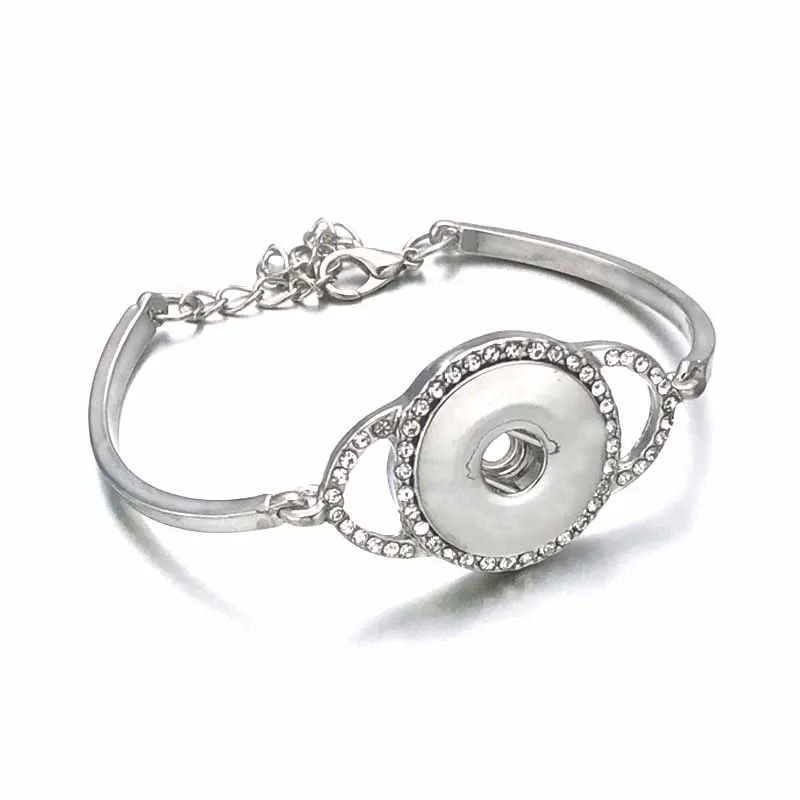 

Hot New Arrival Crystal 323 Vintage Fashion Heart 18mm Snap Button Bracelet Bangle Interchangeable Charm Jewelry For Women Gift