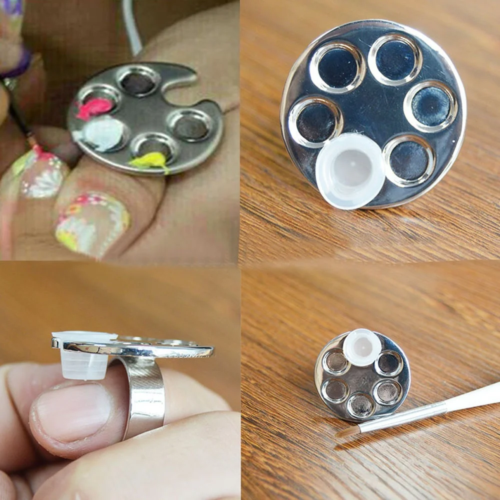 Стильный Мини 1 шт. палец для дизайна ногтей кольцо с палитрой маникюра
