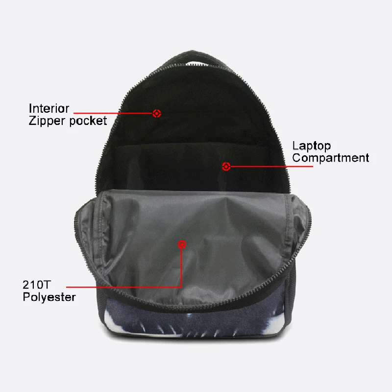 Крутой Детский рюкзак с 3D-принтом животных для компьютера мужской сумка принтом