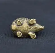 Коллекционные китайские чистые латунные Резные животные Ежик изысканные