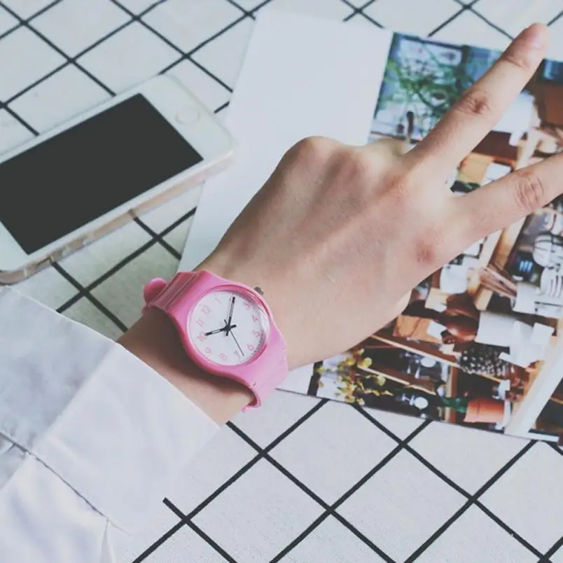 Timezone#401 Модные Простые Женские часы маленькие свежие мягкие женские часы для отдыха