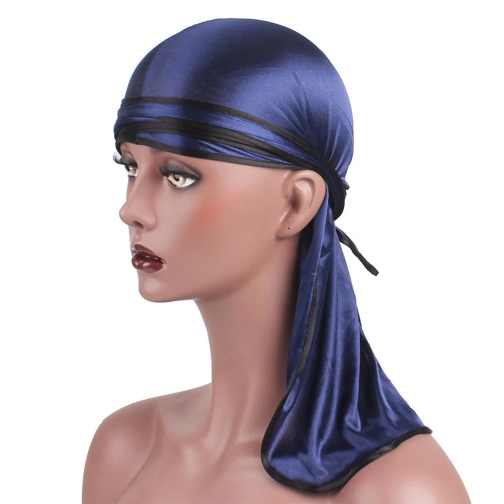 Новая мода Для мужчин шелковистой Durags Байкер Головные уборы череп Кепки бандана