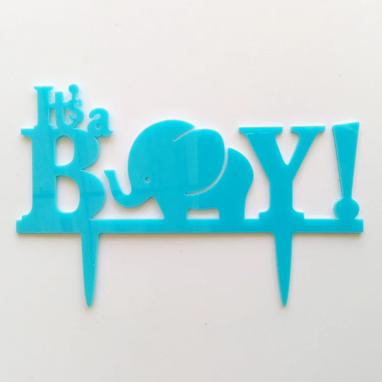 1 шт. акриловый флаг для торта на день рождения It's a Boy золотые и серебряные флаги