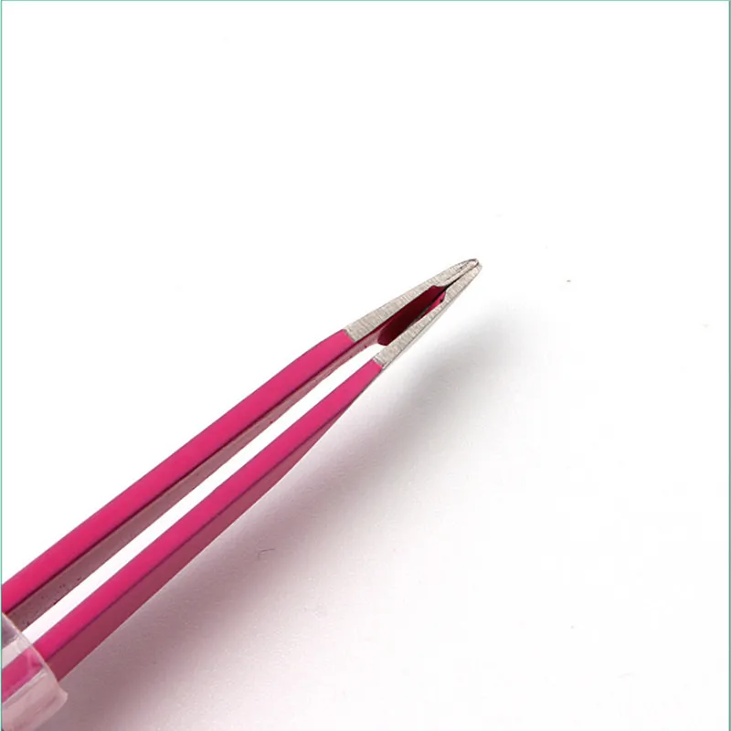 Розовый пинцет для бровей из нержавеющей стали утолщенный дизайн наклонный