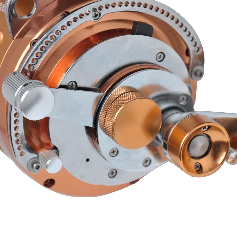 TopLine Рыболовная катушка с двумя скоростными рычагами алюминиевая ЧПУ макс.