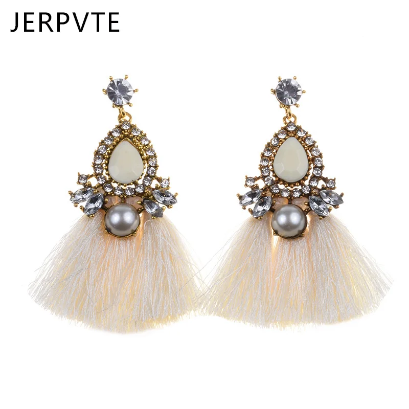 Женские серьги-подвески с бахромой искусственным жемчугом летние ювелирные