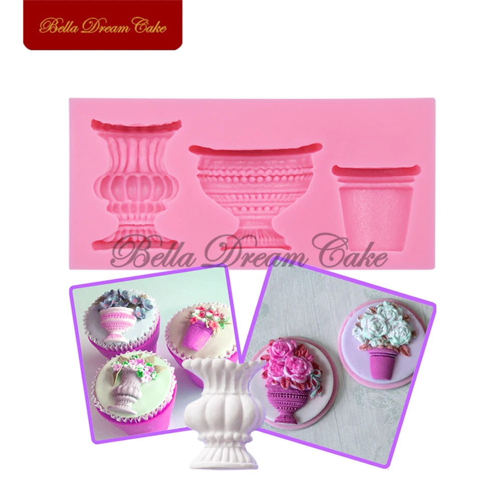Кастрюли и урны силиконовая форма для торта ваза помадки инструменты украшения