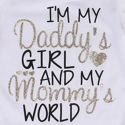 Одежда для новорожденных девочек комбинезон с надписью I'm daddy + теплые леггинсы