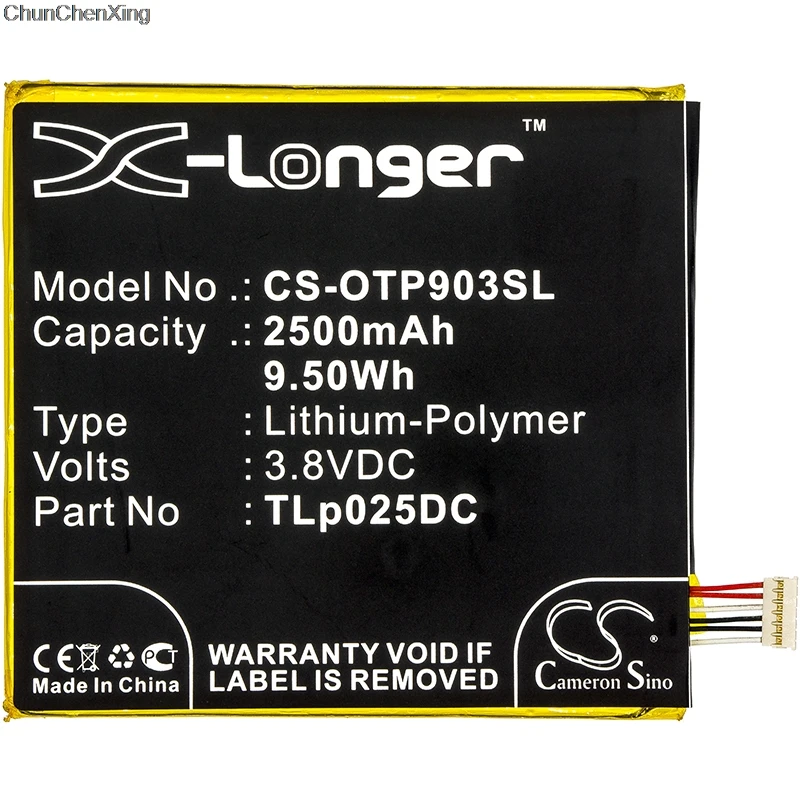 Cameron Sino 2500 мАч аккумулятор TLp025DC для Alcatel One Touch Pixi 4 6 0 3G OT 8050D 9001A|Аккумуляторы