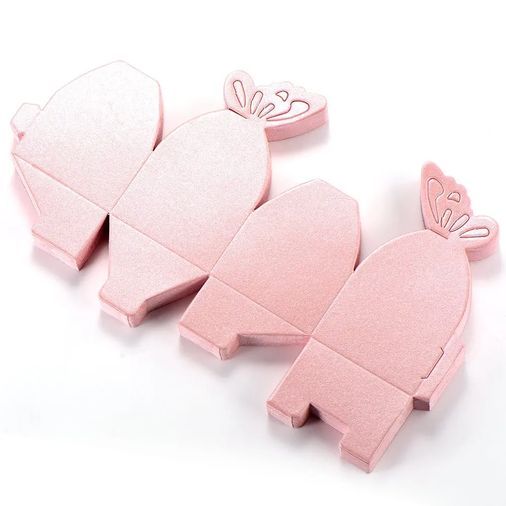 Practical Boutique 50pcs Pink Butterfly Decoration Boite a Dragees Wedding Gift Candy Box Baptism Birth Rose | Дом и сад