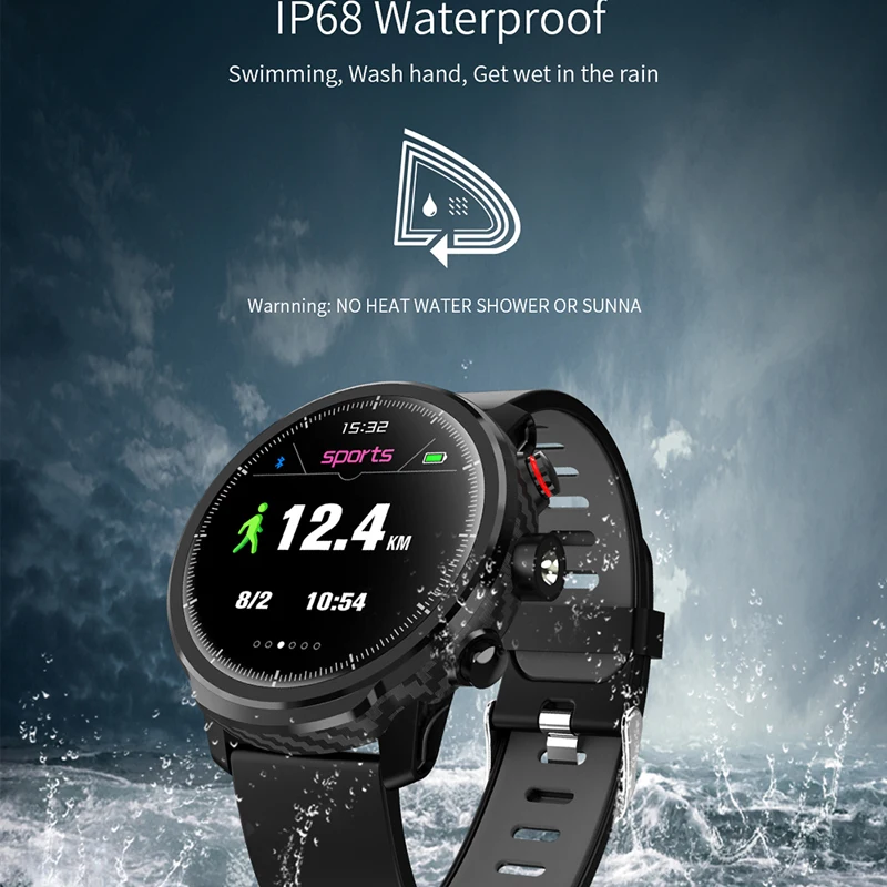IP68 Водонепроницаемые L5 мужские Смарт часы пульсометр погода светодиодное