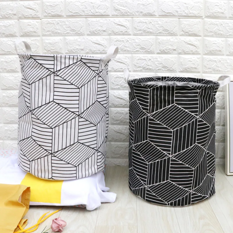 

Large Geometric Shape Laundry Basket Waterproof Folding Dirty Clothes Storage Hamper Home Organizer Kid Toy Storage Basket