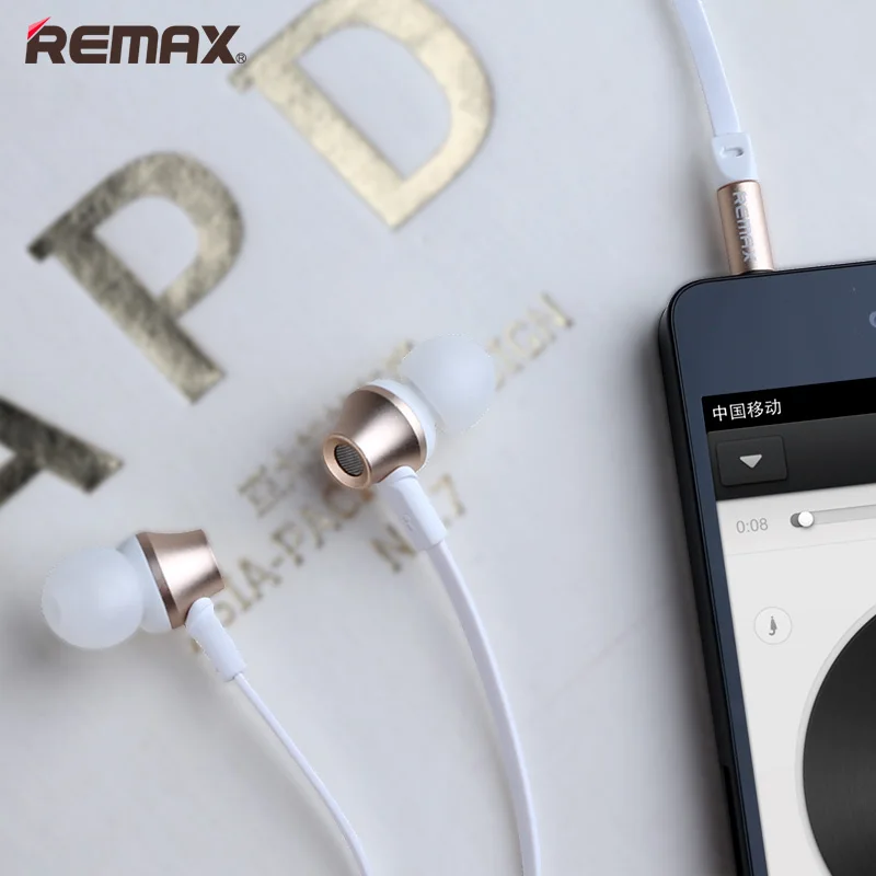 Remax стерео музыка In-ear металлические наушники плотно прилегающие к уху супер