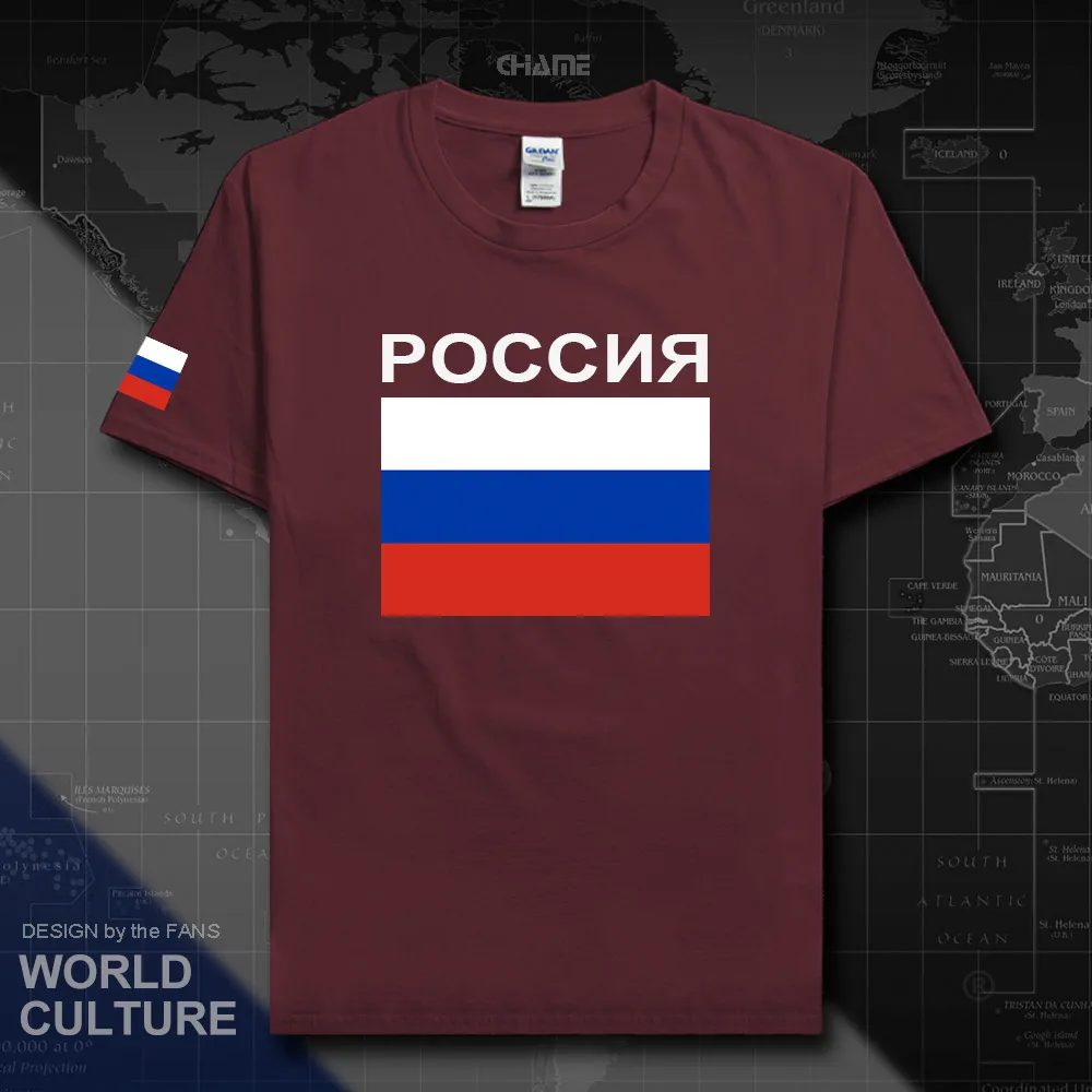Футболка мужская с флагом Российской Федерации и России 2017 хлопок|Мужские