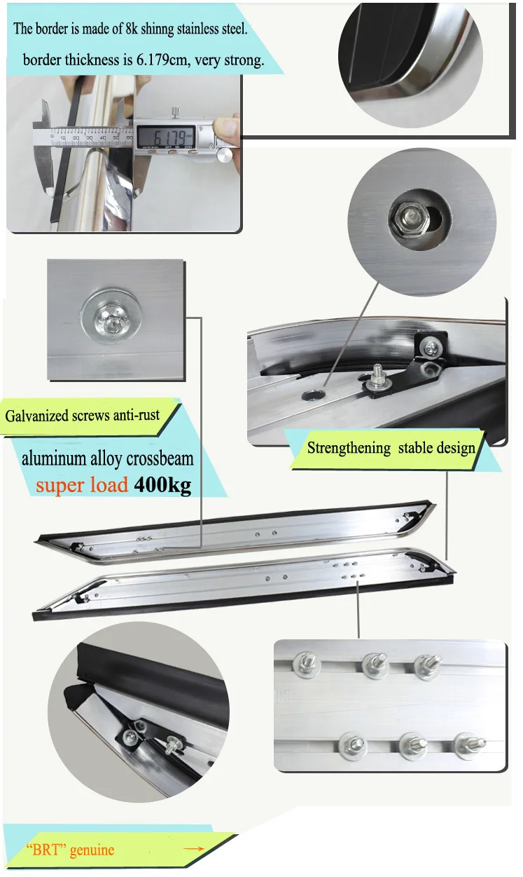 running board side step bar for Nissan 2014-2020 X-trail Rogue &quotsurpass G2&quot model from BRT brand load 400kg Thicken aluminium |