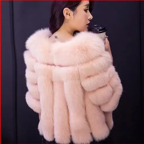 Меховые женские пальто из искусственного меха 2019 женская зимняя трикотажная