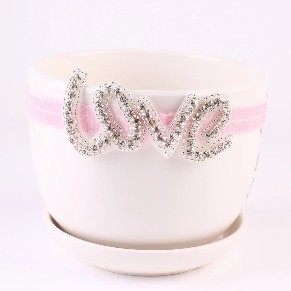 

10 pcs/lot , Rhinestone Love Headband Valentine's Day Headband