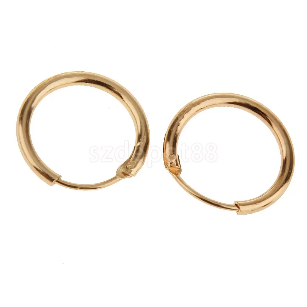 Золотые Висячие серьги обручи 12x1 5 мм|sleeper earrings|hinged sleeper earringsearrings hoops |