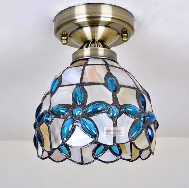 Blue Flower Ceiling Light Natural Shell Lamp Living Room Bedroom Kitchen Balcony | Лампы и освещение