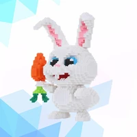 xinzhe cartoon connection blocks cute big size rabbit model building toy educational brinquedo for children gifts girl present