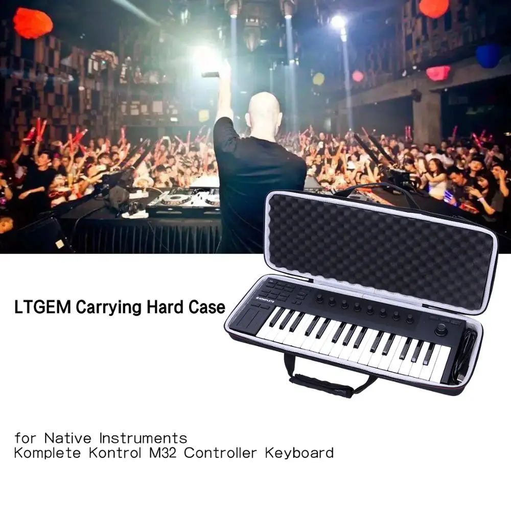 Черный Жесткий Чехол LTGEM EVA для клавиатуры контроллера Native Instrument Komplete Kontrol M32|Сумки