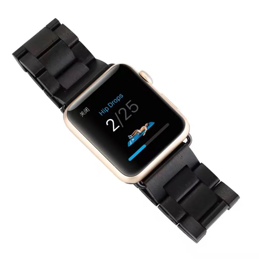 Высококачественный деревянный ремешок для часов для Apple Watch 38 мм 42 мм, браслет для умных часов, деревянный ремешок для часов Apple Watch Series 4 3 2 1