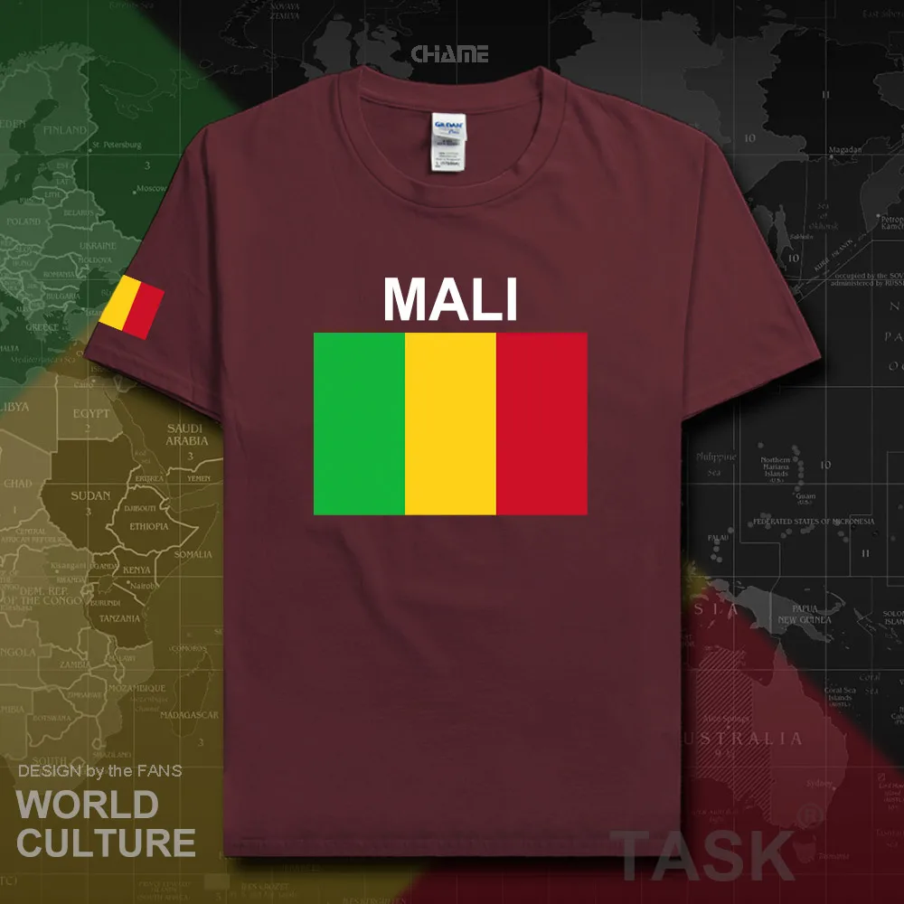 Мужская футболка Mali модная 2017 трикотажная сборной страны из 100% хлопка одежда для