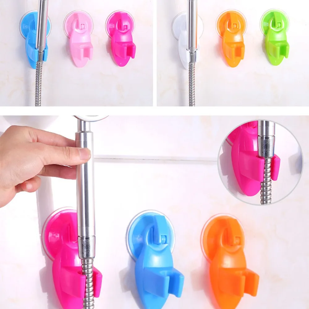 

Adjustable Hand Hold Showering Head Holder Wall Mounted Type Bathroom Suction Cup Plastic Vacuum Wall Mount Multi Color Shower