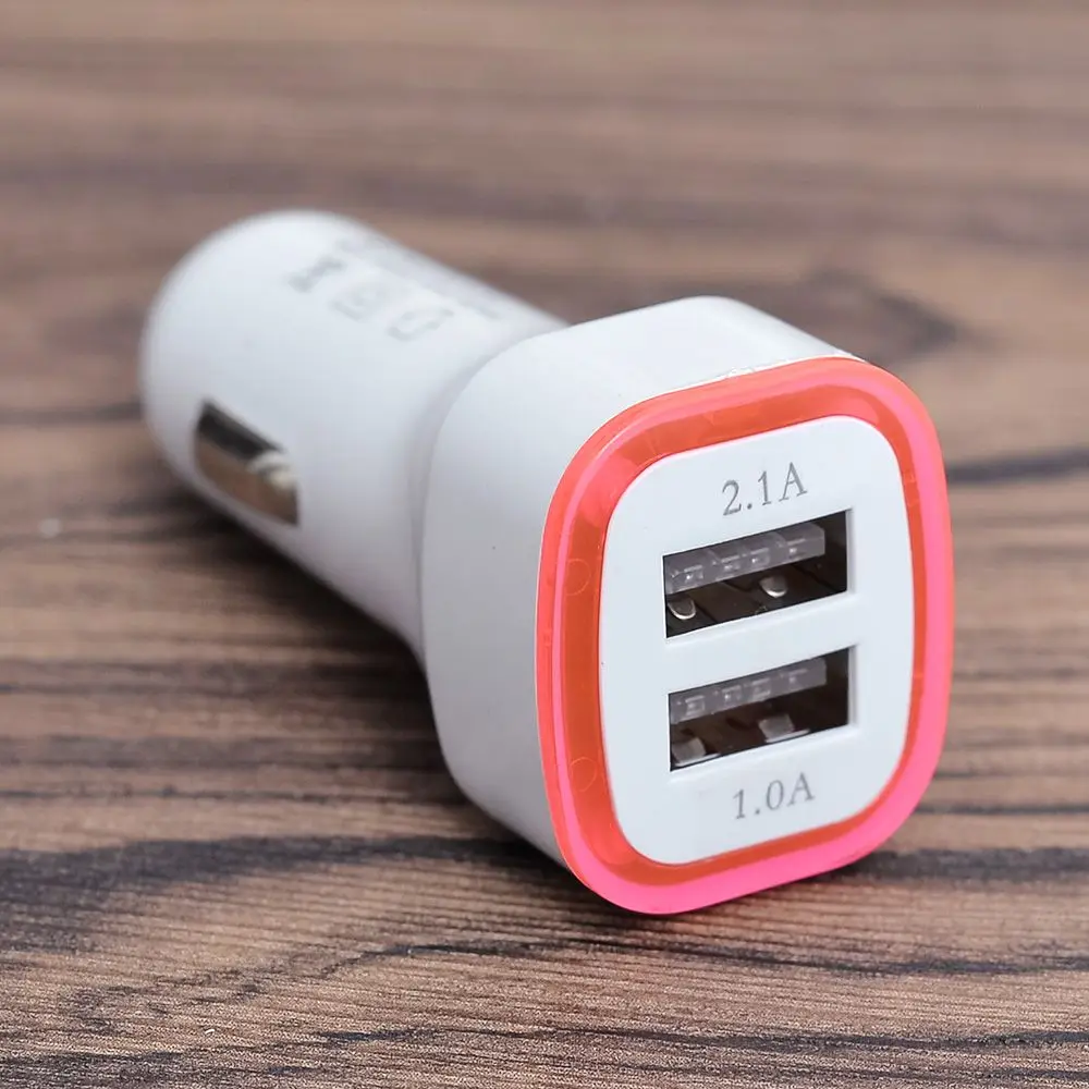 Новые яркие красочные зарядки 2.1A usb портами и светодиодным индикатором на 2