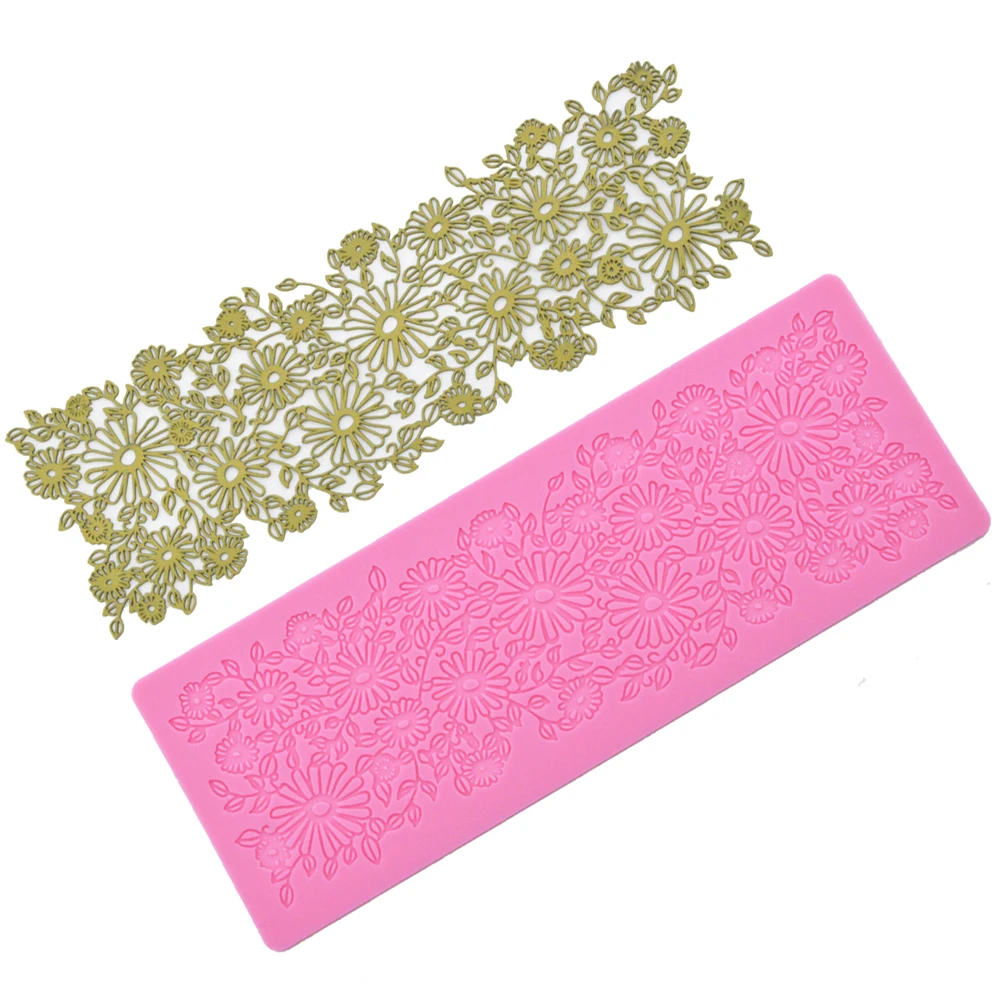 Высокое качество пищевой цветочный узор Торт помадка Плесень Шоколад мастика